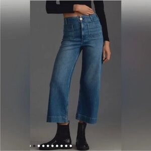 MAEVE The Colette Cropped High-rise Wide-leg Jeans Sz 32 Anthropologie